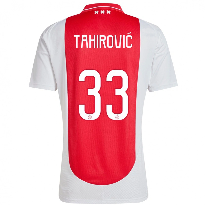 Danxen Kinder Benjamin Tahirovic #33 Rot Weiß Heimtrikot Trikot 2024/25 T-Shirt Schweiz