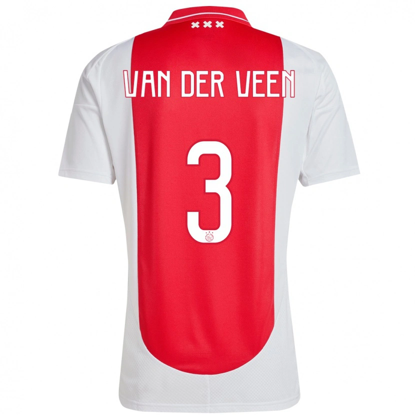 Danxen Kinder Roos Van Der Veen #3 Rot Weiß Heimtrikot Trikot 2024/25 T-Shirt Schweiz