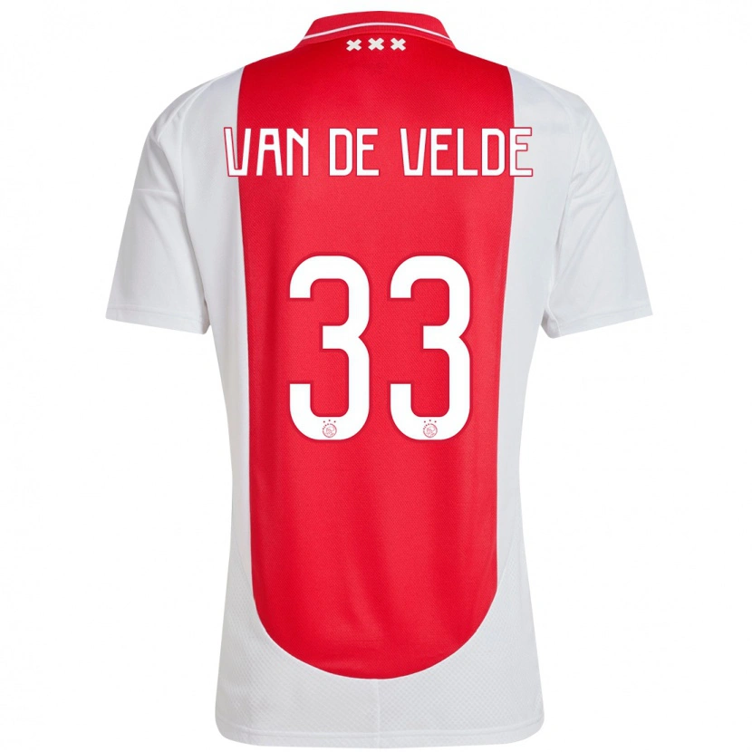 Danxen Kinder Jonna Van De Velde #33 Rot Weiß Heimtrikot Trikot 2024/25 T-Shirt Schweiz