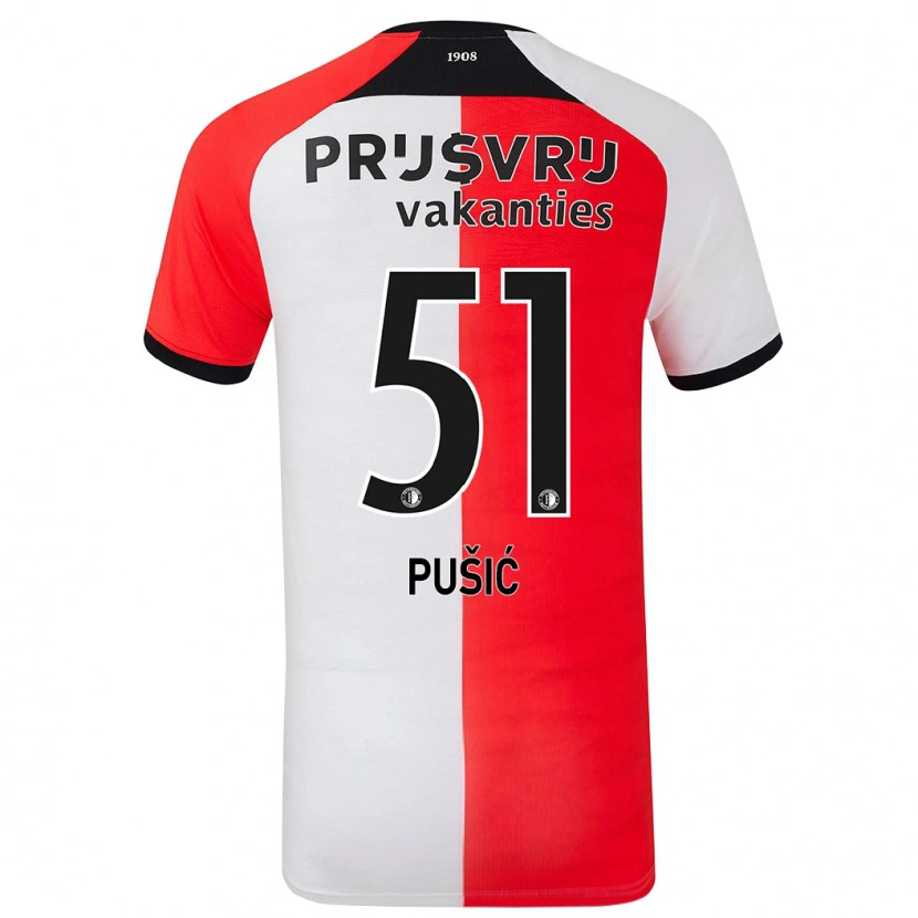 Danxen Kinder Noah Pušić #51 Rot Weiß Heimtrikot Trikot 2024/25 T-Shirt Schweiz