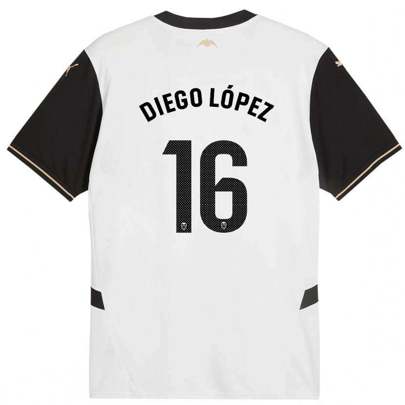 Danxen Kinder Diego López #16 Weiß Schwarz Heimtrikot Trikot 2024/25 T-Shirt Schweiz