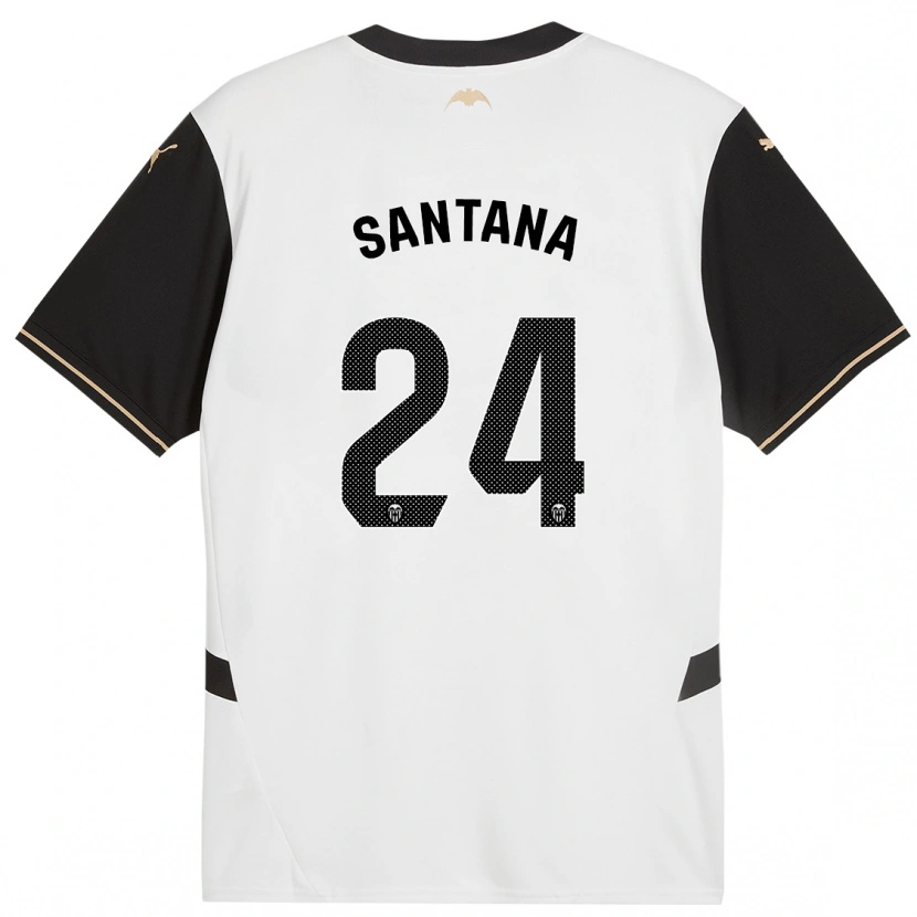 Danxen Kinder Ismael Santana #24 Weiß Schwarz Heimtrikot Trikot 2024/25 T-Shirt Schweiz