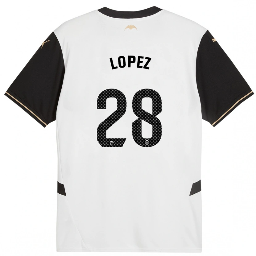 Danxen Kinder Saray Lopez #28 Weiß Schwarz Heimtrikot Trikot 2024/25 T-Shirt Schweiz