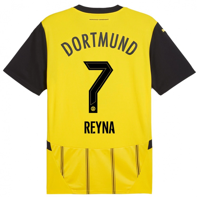 Danxen Kinder Giovanni Reyna #7 Gelb Schwarz Heimtrikot Trikot 2024/25 T-Shirt Schweiz