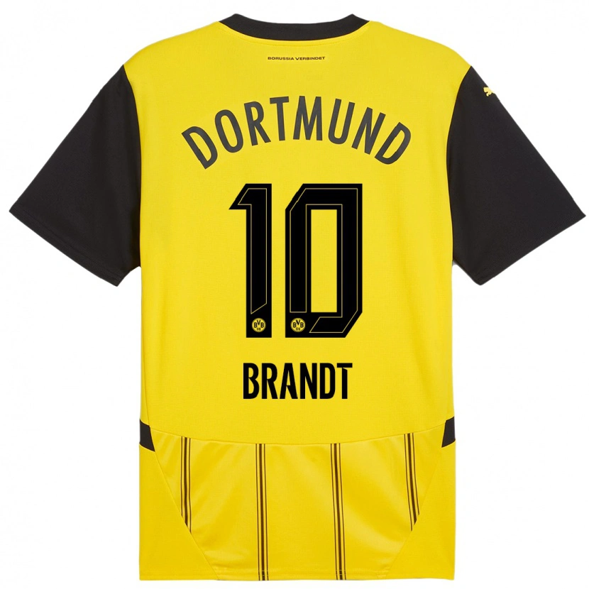 Danxen Kinder Julian Brandt #10 Gelb Schwarz Heimtrikot Trikot 2024/25 T-Shirt Schweiz