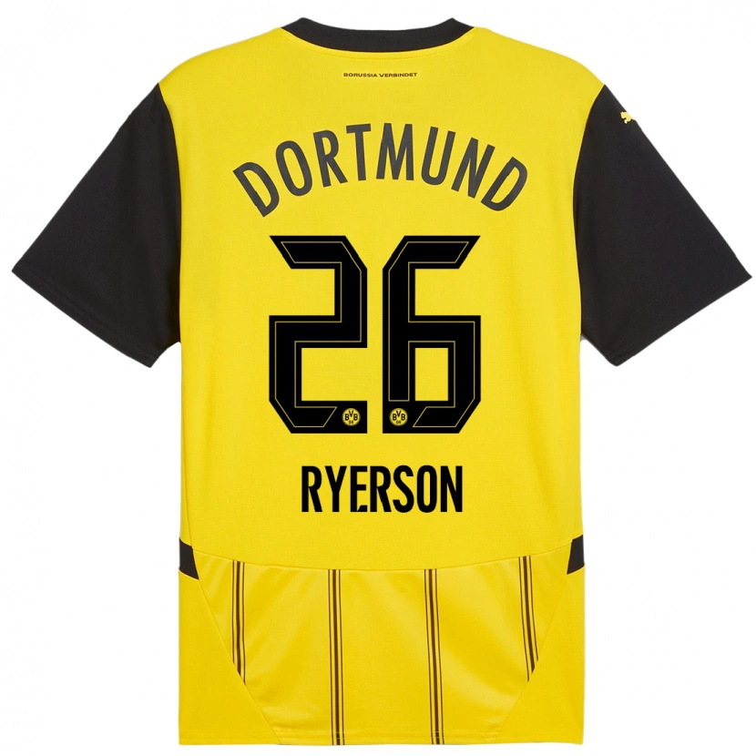 Danxen Kinder Julian Ryerson #26 Gelb Schwarz Heimtrikot Trikot 2024/25 T-Shirt Schweiz