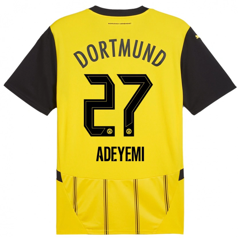 Danxen Kinder Karim Adeyemi #27 Gelb Schwarz Heimtrikot Trikot 2024/25 T-Shirt Schweiz