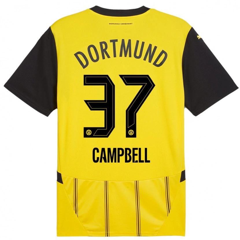 Danxen Kinder Cole Campbell #37 Gelb Schwarz Heimtrikot Trikot 2024/25 T-Shirt Schweiz