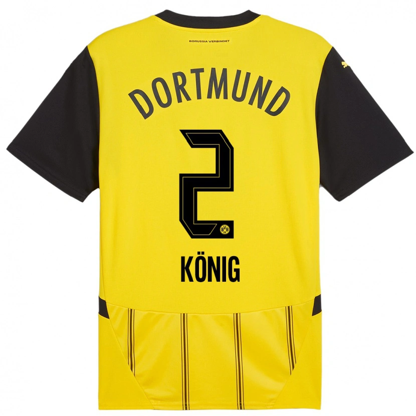 Danxen Kinder Niklas König #2 Gelb Schwarz Heimtrikot Trikot 2024/25 T-Shirt Schweiz