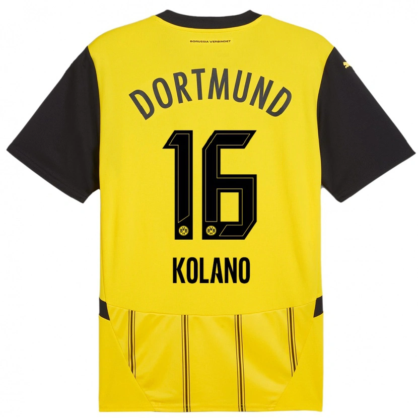 Danxen Kinder Damian Kolano #16 Gelb Schwarz Heimtrikot Trikot 2024/25 T-Shirt Schweiz