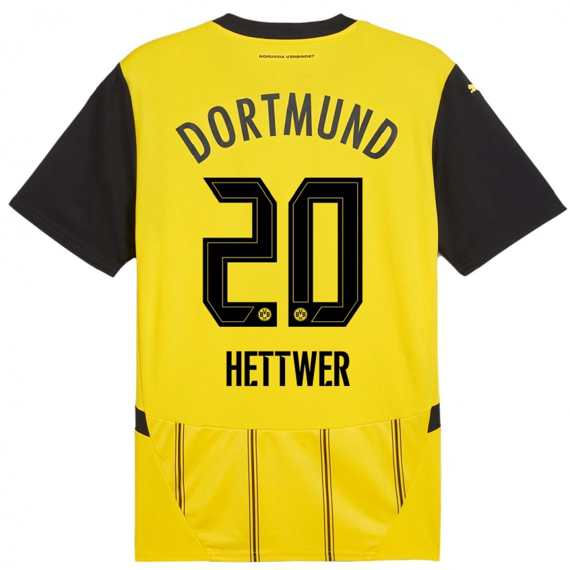 Danxen Kinder Julian Hettwer #20 Gelb Schwarz Heimtrikot Trikot 2024/25 T-Shirt Schweiz