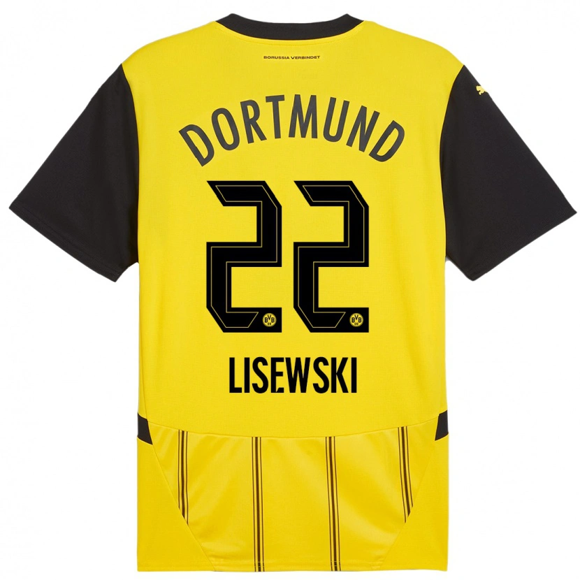 Danxen Kinder Robin Lisewski #22 Gelb Schwarz Heimtrikot Trikot 2024/25 T-Shirt Schweiz