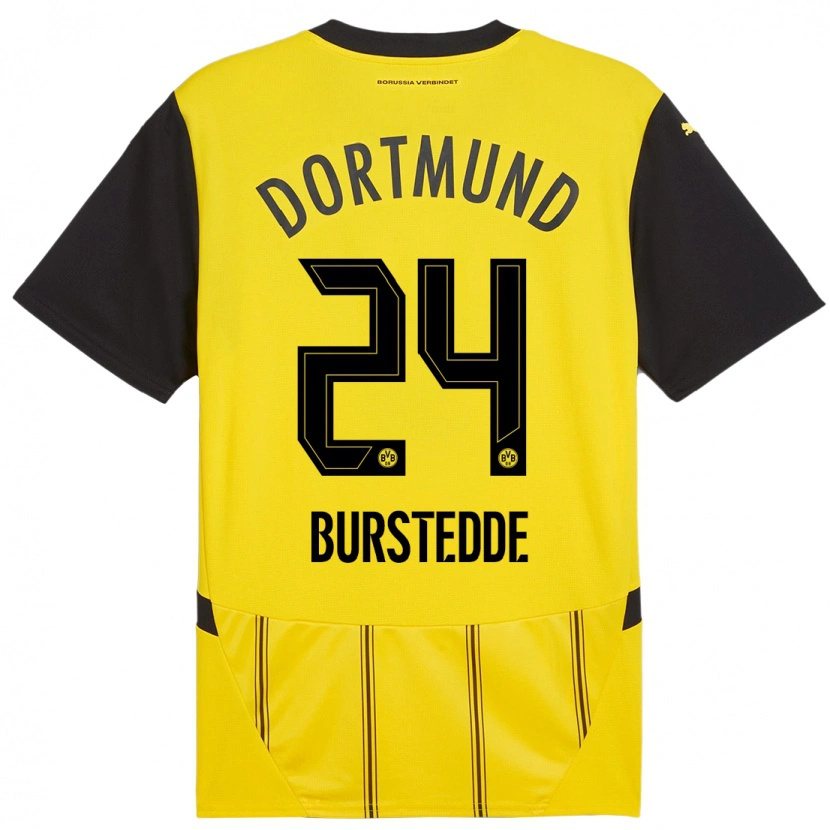 Danxen Kinder Joshua Burstedde #24 Gelb Schwarz Heimtrikot Trikot 2024/25 T-Shirt Schweiz