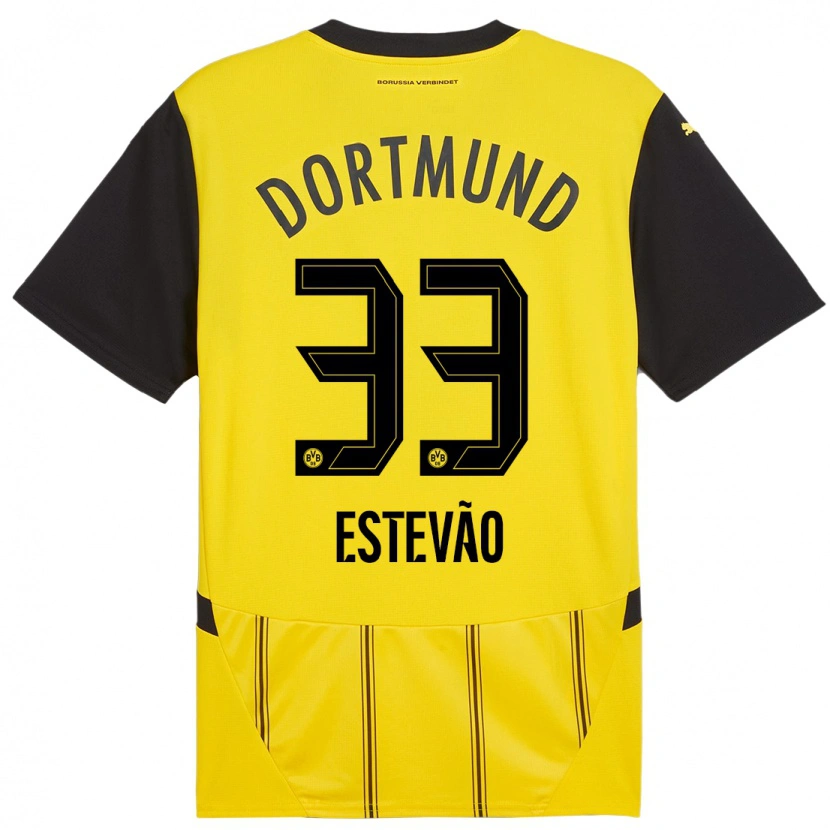 Danxen Kinder Tiago Estêvão #33 Gelb Schwarz Heimtrikot Trikot 2024/25 T-Shirt Schweiz