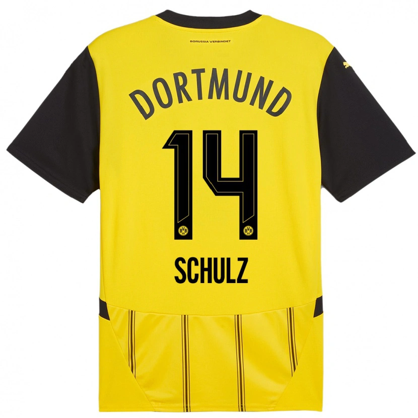 Danxen Kinder Nico Schulz #14 Gelb Schwarz Heimtrikot Trikot 2024/25 T-Shirt Schweiz