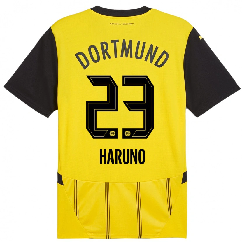 Danxen Kinder Sasaki Haruno #23 Gelb Schwarz Heimtrikot Trikot 2024/25 T-Shirt Schweiz