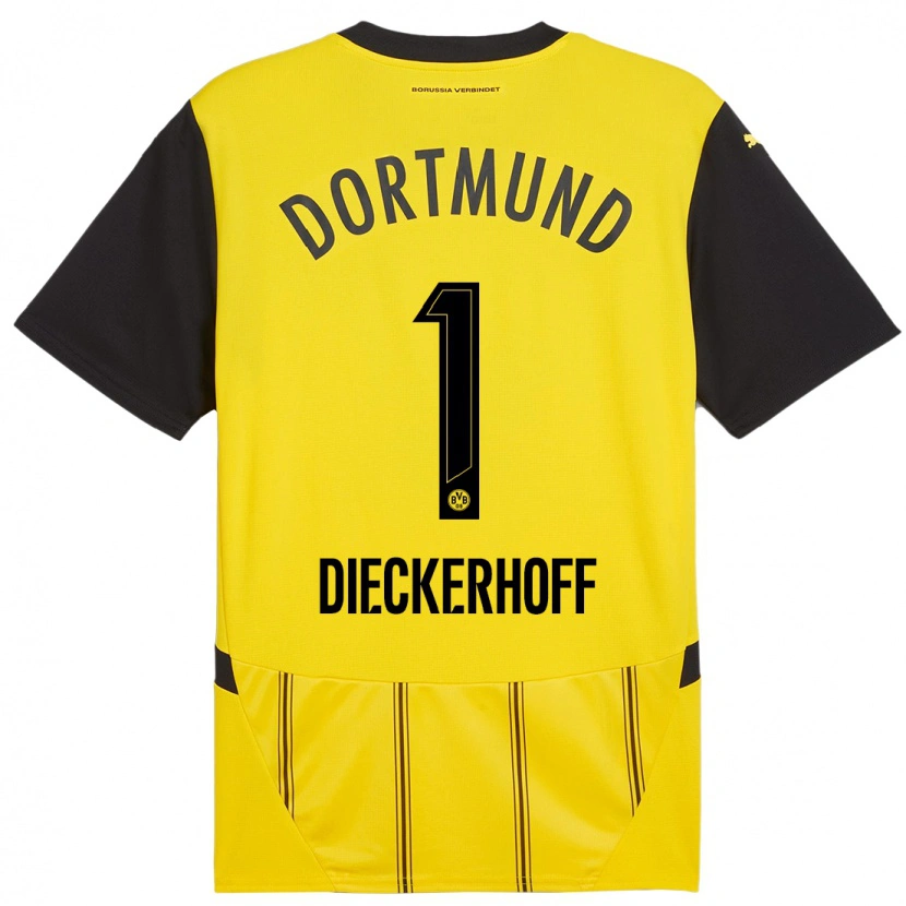 Danxen Kinder Max Dieckerhoff #1 Gelb Schwarz Heimtrikot Trikot 2024/25 T-Shirt Schweiz