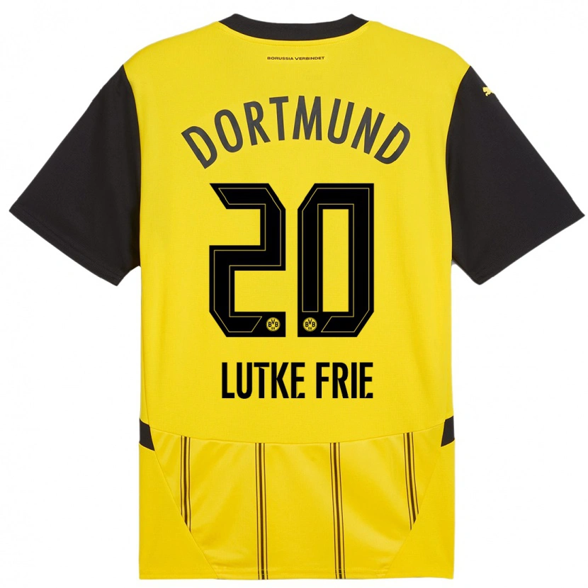 Danxen Kinder Dennis Lutke-Frie #20 Gelb Schwarz Heimtrikot Trikot 2024/25 T-Shirt Schweiz