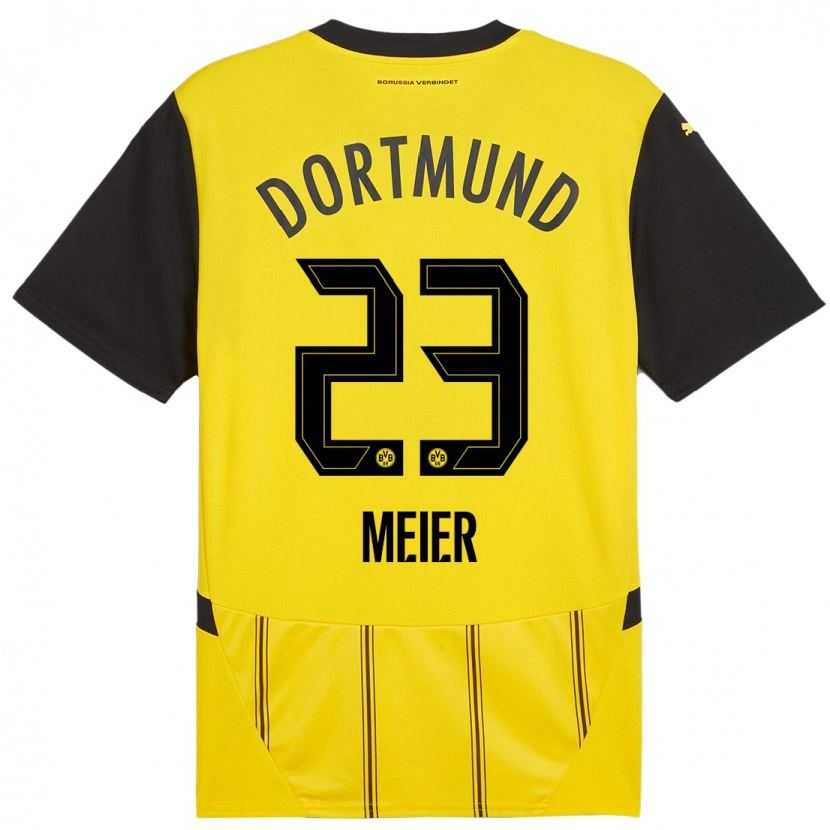 Danxen Kinder Maximilian Meier #23 Gelb Schwarz Heimtrikot Trikot 2024/25 T-Shirt Schweiz