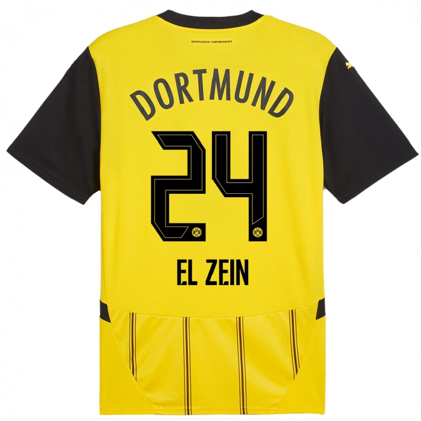 Danxen Kinder Abu-Bekir Omer El-Zein #24 Gelb Schwarz Heimtrikot Trikot 2024/25 T-Shirt Schweiz