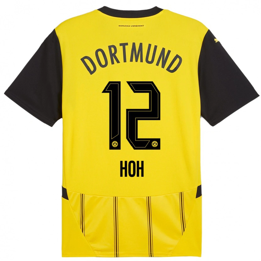 Danxen Kinder Hendrik Hoh #12 Gelb Schwarz Heimtrikot Trikot 2024/25 T-Shirt Schweiz