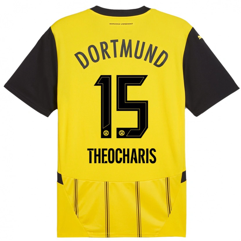 Danxen Kinder Elefterios Theocharis #15 Gelb Schwarz Heimtrikot Trikot 2024/25 T-Shirt Schweiz