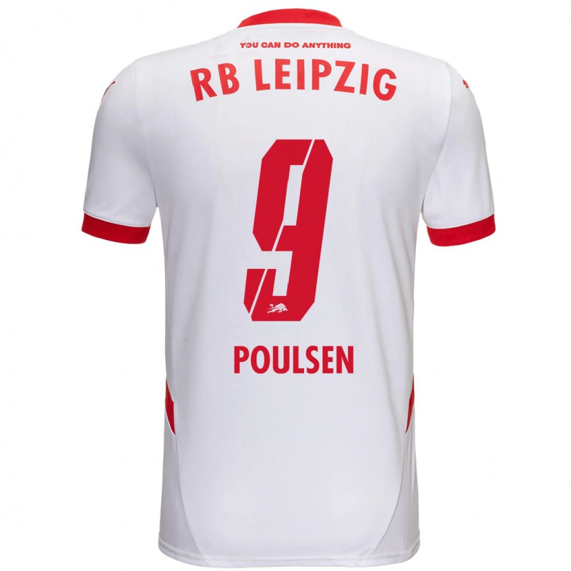 Danxen Kinder Yussuf Poulsen #9 Weiß Rot Heimtrikot Trikot 2024/25 T-Shirt Schweiz