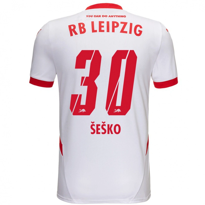 Danxen Kinder Benjamin Sesko #30 Weiß Rot Heimtrikot Trikot 2024/25 T-Shirt Schweiz