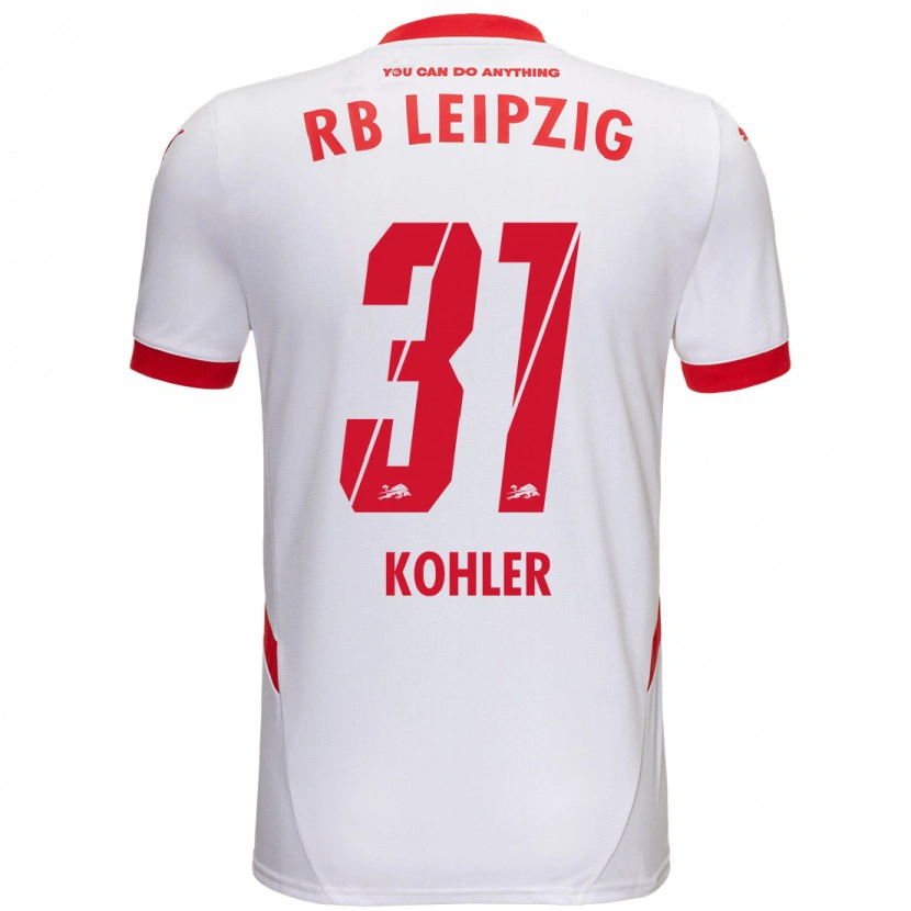 Danxen Kinder Tim Köhler #31 Weiß Rot Heimtrikot Trikot 2024/25 T-Shirt Schweiz