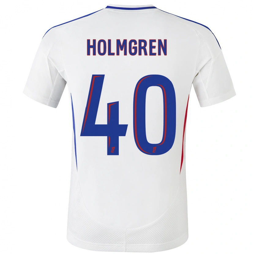 Danxen Kinder Emma Holmgren #40 Weiß Blau Heimtrikot Trikot 2024/25 T-Shirt Schweiz