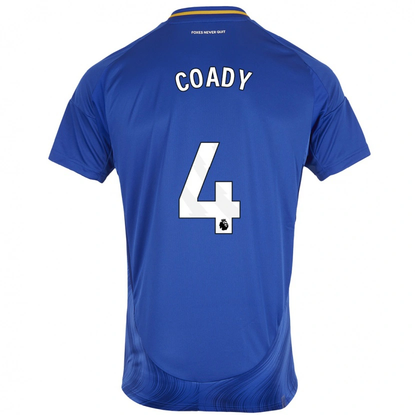 Danxen Kinder Conor Coady #4 Blau Weiß Heimtrikot Trikot 2024/25 T-Shirt Schweiz