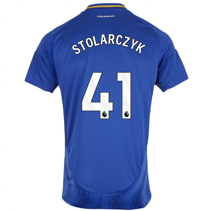 Danxen Kinder Jakub Stolarczyk #41 Blau Weiß Heimtrikot Trikot 2024/25 T-Shirt Schweiz