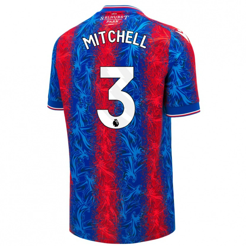 Danxen Kinder Tyrick Mitchell #3 Rot Blauen Streifen Heimtrikot Trikot 2024/25 T-Shirt Schweiz