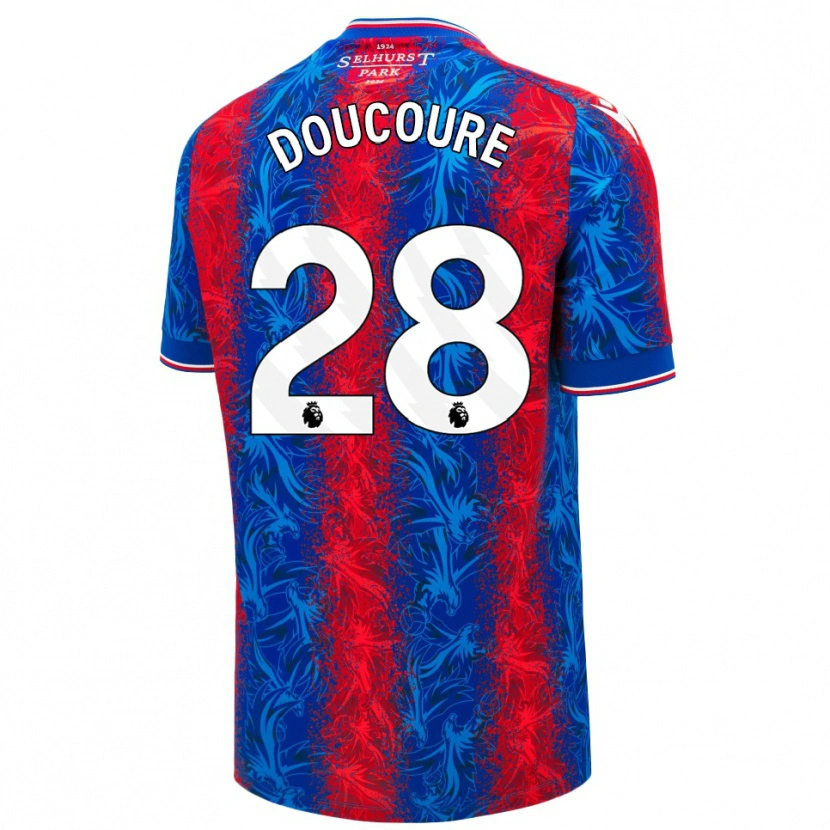 Danxen Kinder Cheick Doucouré #28 Rot Blauen Streifen Heimtrikot Trikot 2024/25 T-Shirt Schweiz