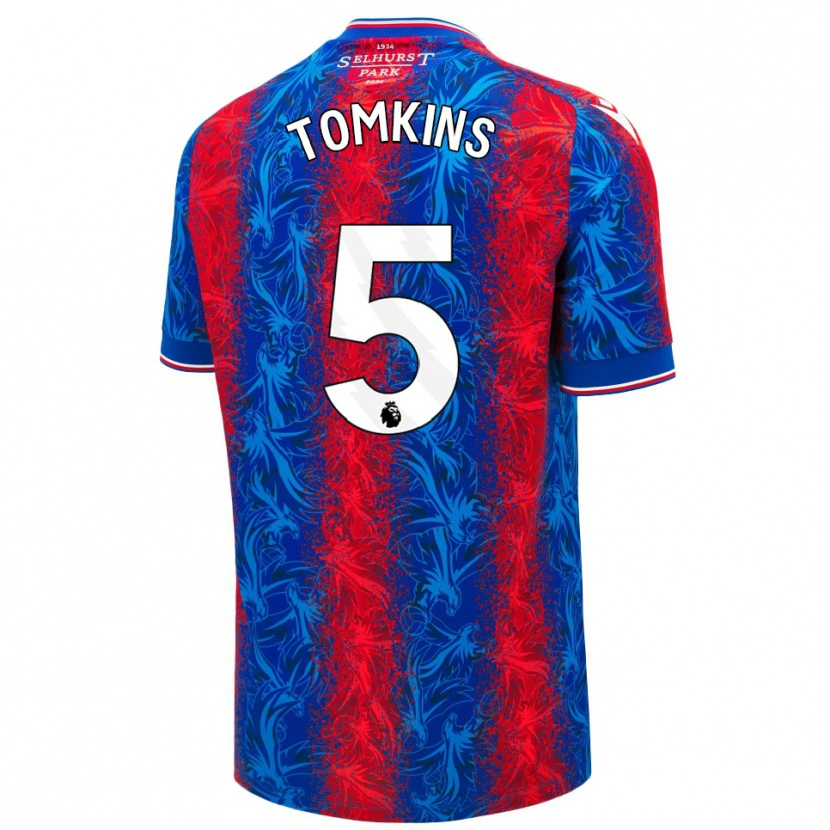 Danxen Kinder James Tomkins #5 Rot Blauen Streifen Heimtrikot Trikot 2024/25 T-Shirt Schweiz