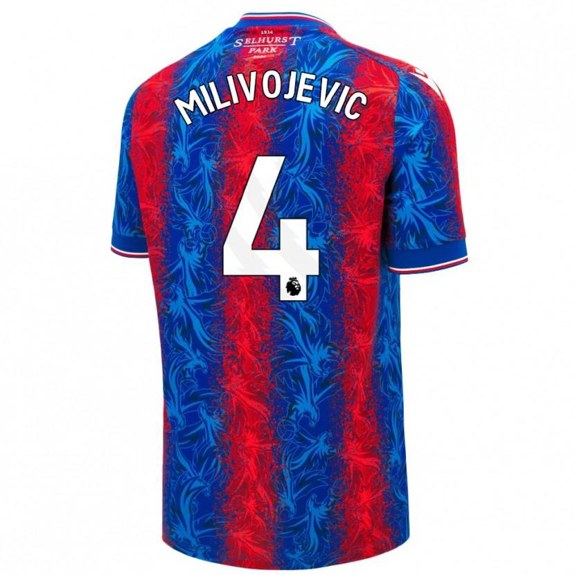 Danxen Kinder Luka Milivojevic #4 Rot Blauen Streifen Heimtrikot Trikot 2024/25 T-Shirt Schweiz