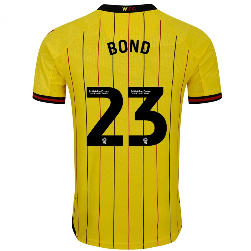 Danxen Kinder Jonathan Bond #23 Gelb Schwarz Heimtrikot Trikot 2024/25 T-Shirt Schweiz