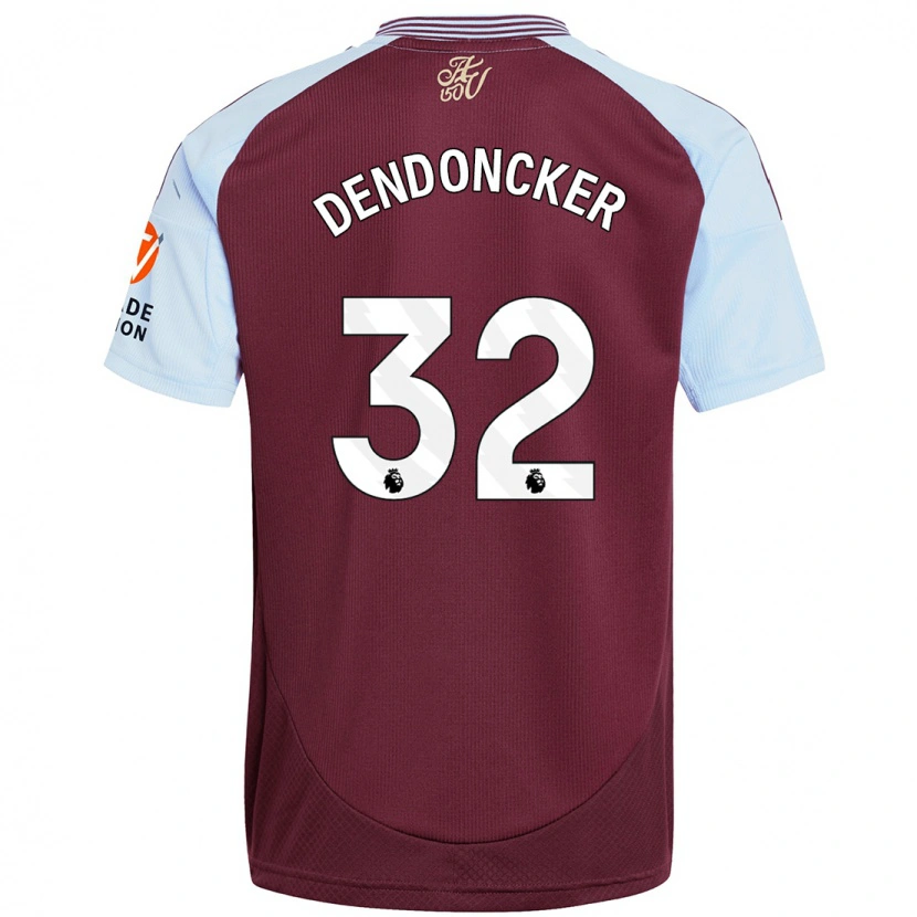 Danxen Kinder Leander Dendoncker #32 Burgunder Himmelblau Heimtrikot Trikot 2024/25 T-Shirt Schweiz