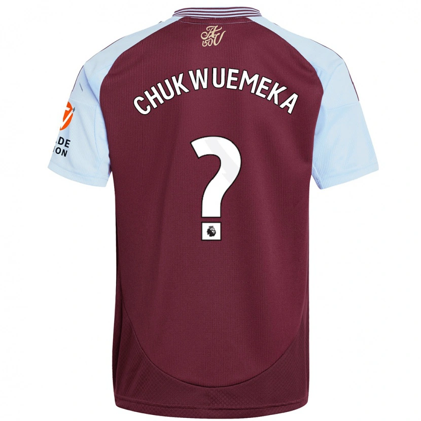 Danxen Kinder Caleb Chukwuemeka #0 Burgunder Himmelblau Heimtrikot Trikot 2024/25 T-Shirt Schweiz