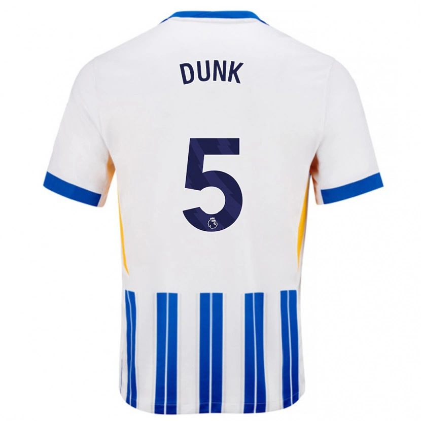 Danxen Kinder Lewis Dunk #5 Weiß Blaue Nadelstreifen Heimtrikot Trikot 2024/25 T-Shirt Schweiz