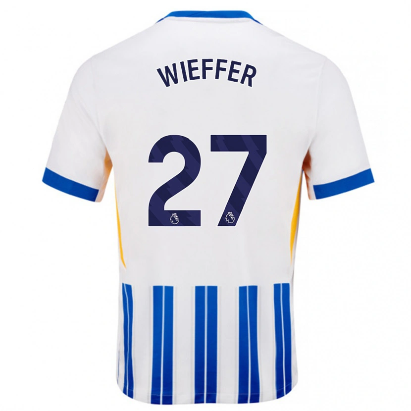 Danxen Kinder Mats Wieffer #27 Weiß Blaue Nadelstreifen Heimtrikot Trikot 2024/25 T-Shirt Schweiz