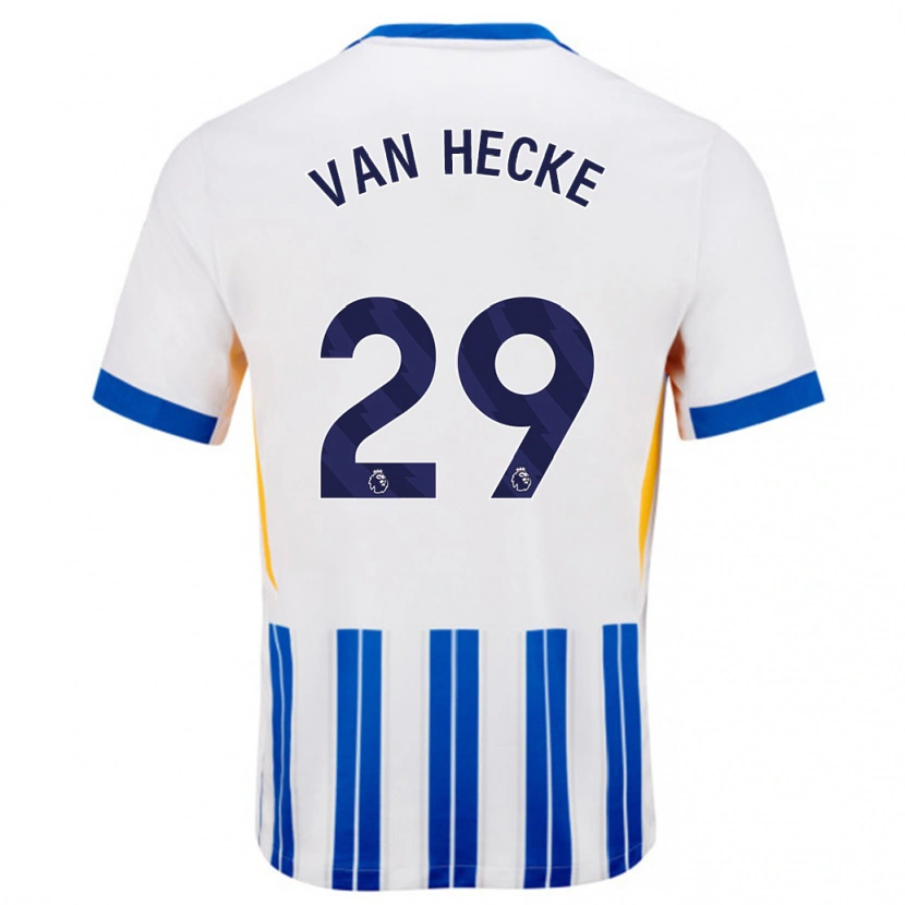 Danxen Kinder Jan Paul Van Hecke #29 Weiß Blaue Nadelstreifen Heimtrikot Trikot 2024/25 T-Shirt Schweiz