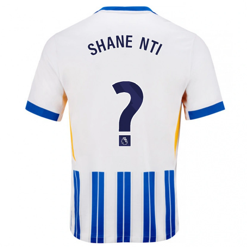 Danxen Kinder Shane Nti #0 Weiß Blaue Nadelstreifen Heimtrikot Trikot 2024/25 T-Shirt Schweiz