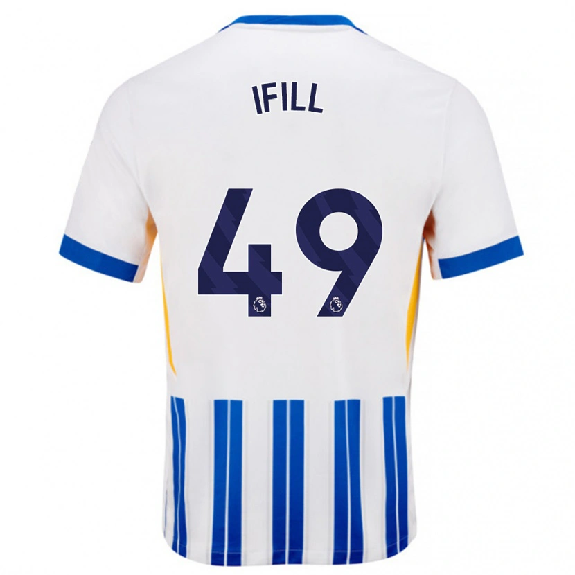 Danxen Kinder Marcus Ifill #49 Weiß Blaue Nadelstreifen Heimtrikot Trikot 2024/25 T-Shirt Schweiz