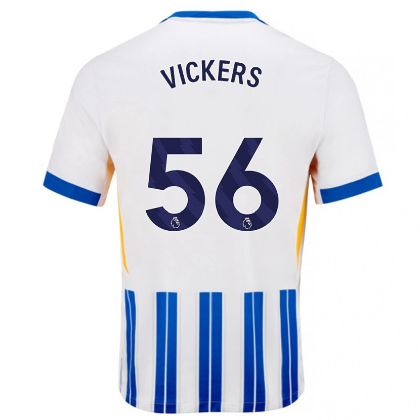 Danxen Kinder Caylan Vickers #56 Weiß Blaue Nadelstreifen Heimtrikot Trikot 2024/25 T-Shirt Schweiz