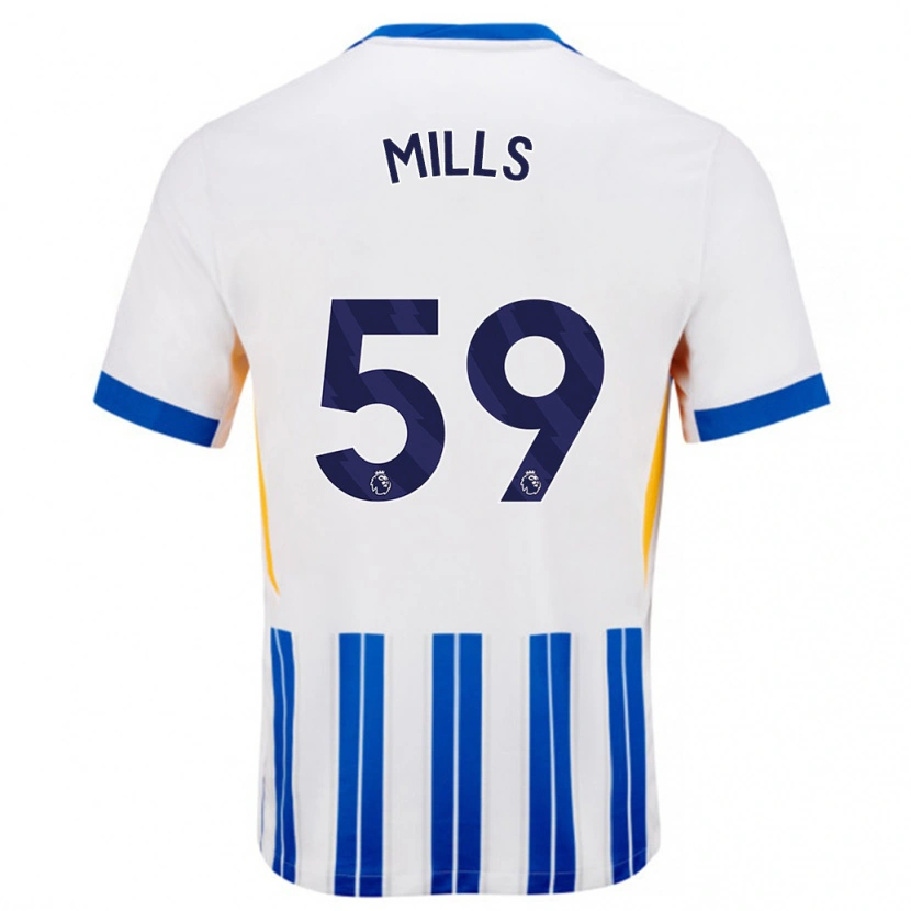 Danxen Kinder Harry Mills #59 Weiß Blaue Nadelstreifen Heimtrikot Trikot 2024/25 T-Shirt Schweiz