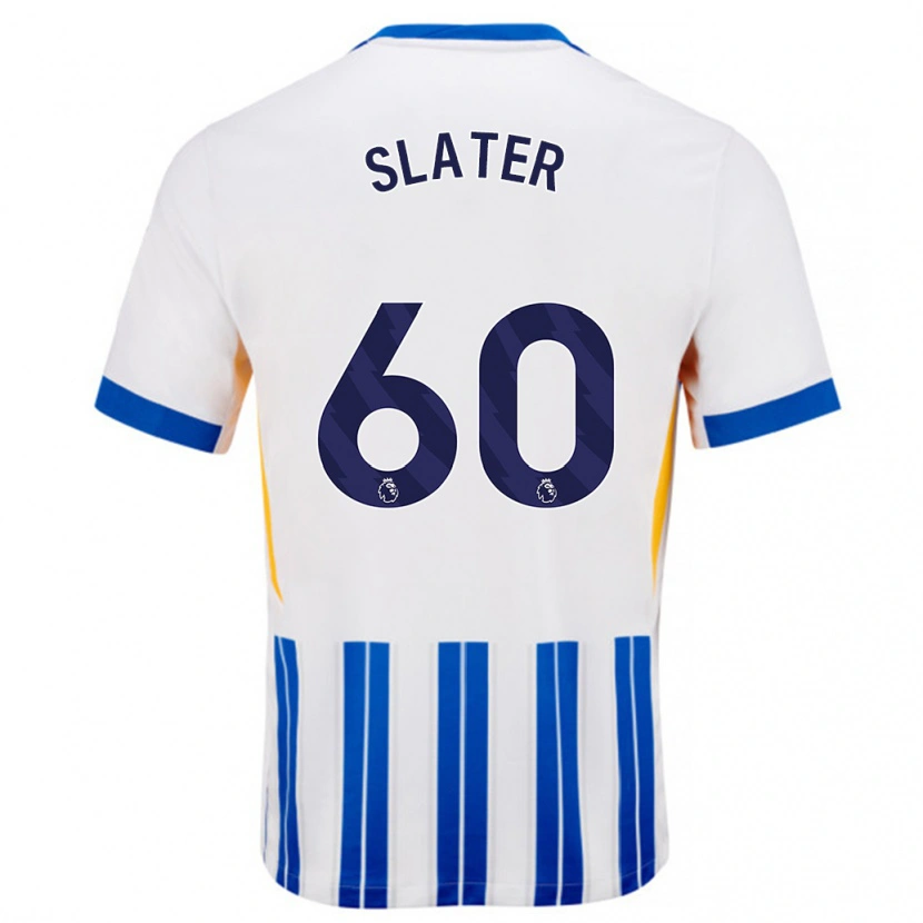 Danxen Kinder Jacob Slater #60 Weiß Blaue Nadelstreifen Heimtrikot Trikot 2024/25 T-Shirt Schweiz