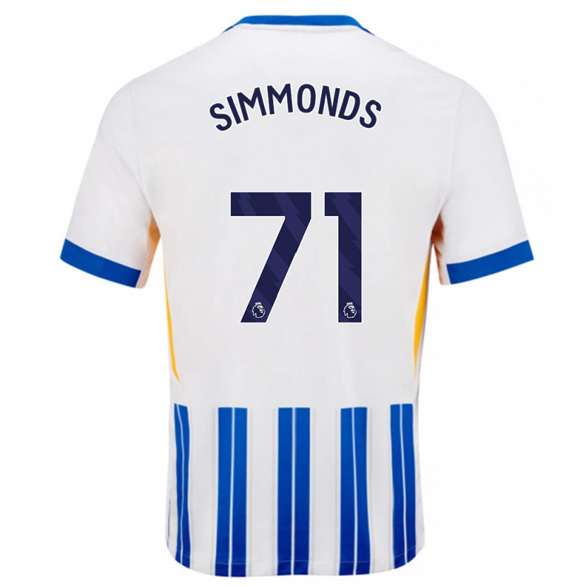 Danxen Kinder Freddie Simmonds #71 Weiß Blaue Nadelstreifen Heimtrikot Trikot 2024/25 T-Shirt Schweiz