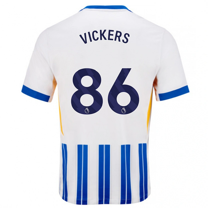 Danxen Kinder Jacob Vickers #86 Weiß Blaue Nadelstreifen Heimtrikot Trikot 2024/25 T-Shirt Schweiz