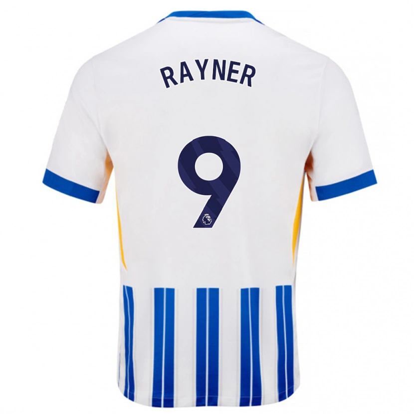 Danxen Kinder Rebecca Rayner #9 Weiß Blaue Nadelstreifen Heimtrikot Trikot 2024/25 T-Shirt Schweiz